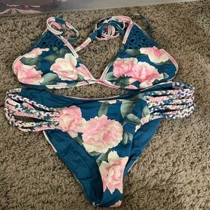 Frankie's Bikini Pink Peony Valentina Bottom